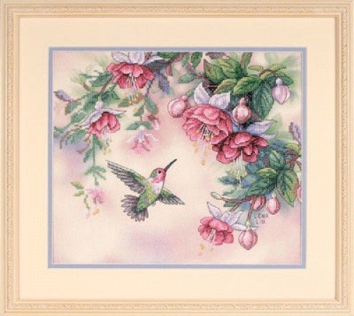 13139 "Hummingbird fuchsias (Колибри и фуксии)" Dimensions