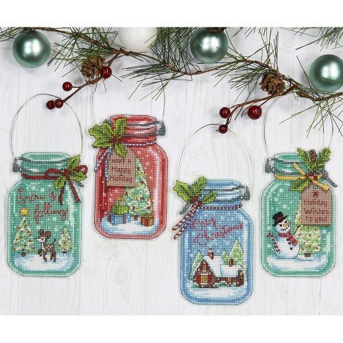 70-08964 "Christmas Jar Ornaments (Рождественские баночки)" Dimensions