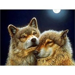 АЖ-1200 "Волк и волчица" Алмазная живопись