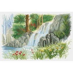 АЖ-160 "Лесной ручей" Алмазная живопись