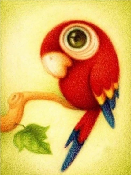 АЖ-360 "Красный попугай" Алмазная живопись