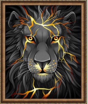 АЖ-1745 "Лавовый лев" Алмазная живопись