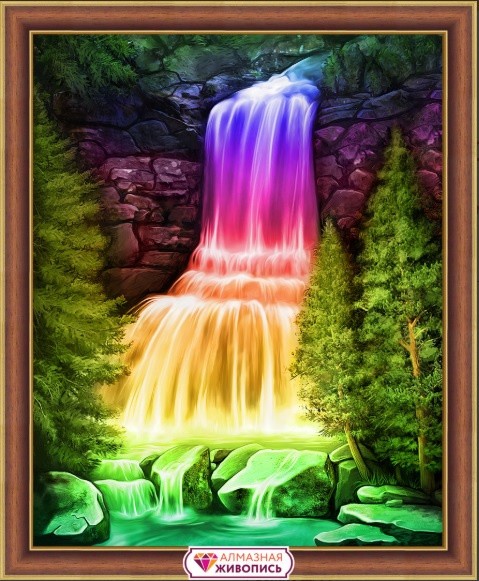 АЖ-1769 "Радужный водопад" Алмазная живопись