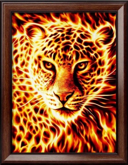 АЖ-1849 "Огненный леопард" Алмазная живопись