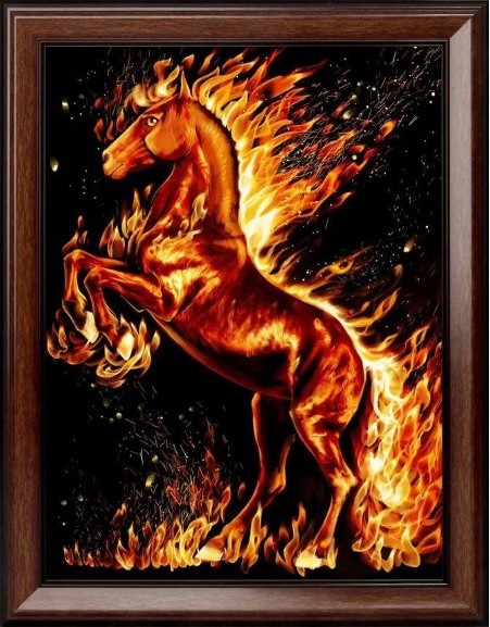 АЖ-1850 "Огненный конь" Алмазная живопись