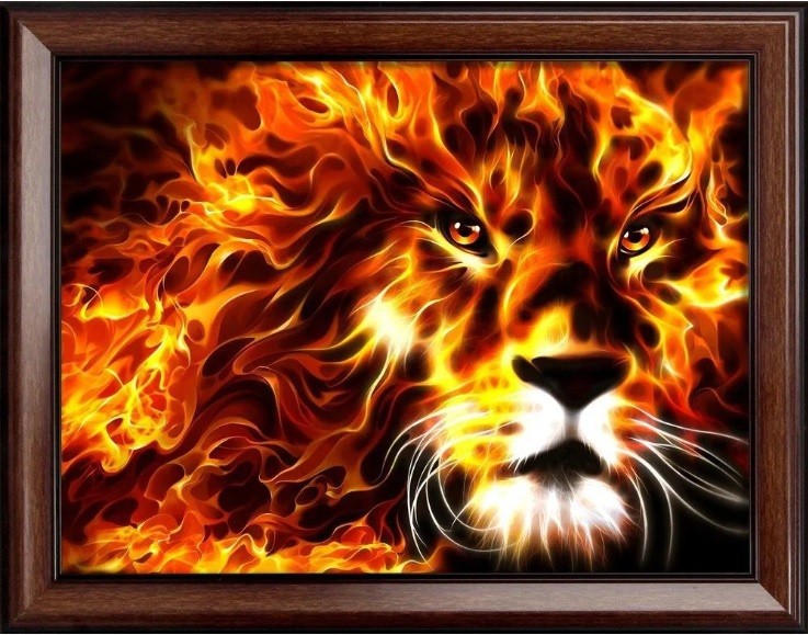 АЖ-1851 "Огненный лев" Алмазная живопись