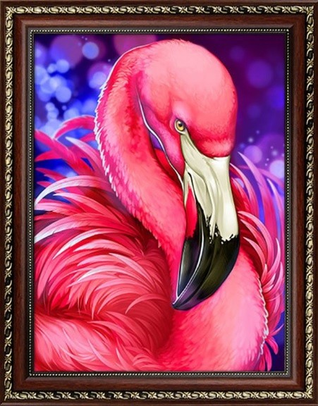 АЖ-1869 "Яркий фламинго" Алмазная живопись