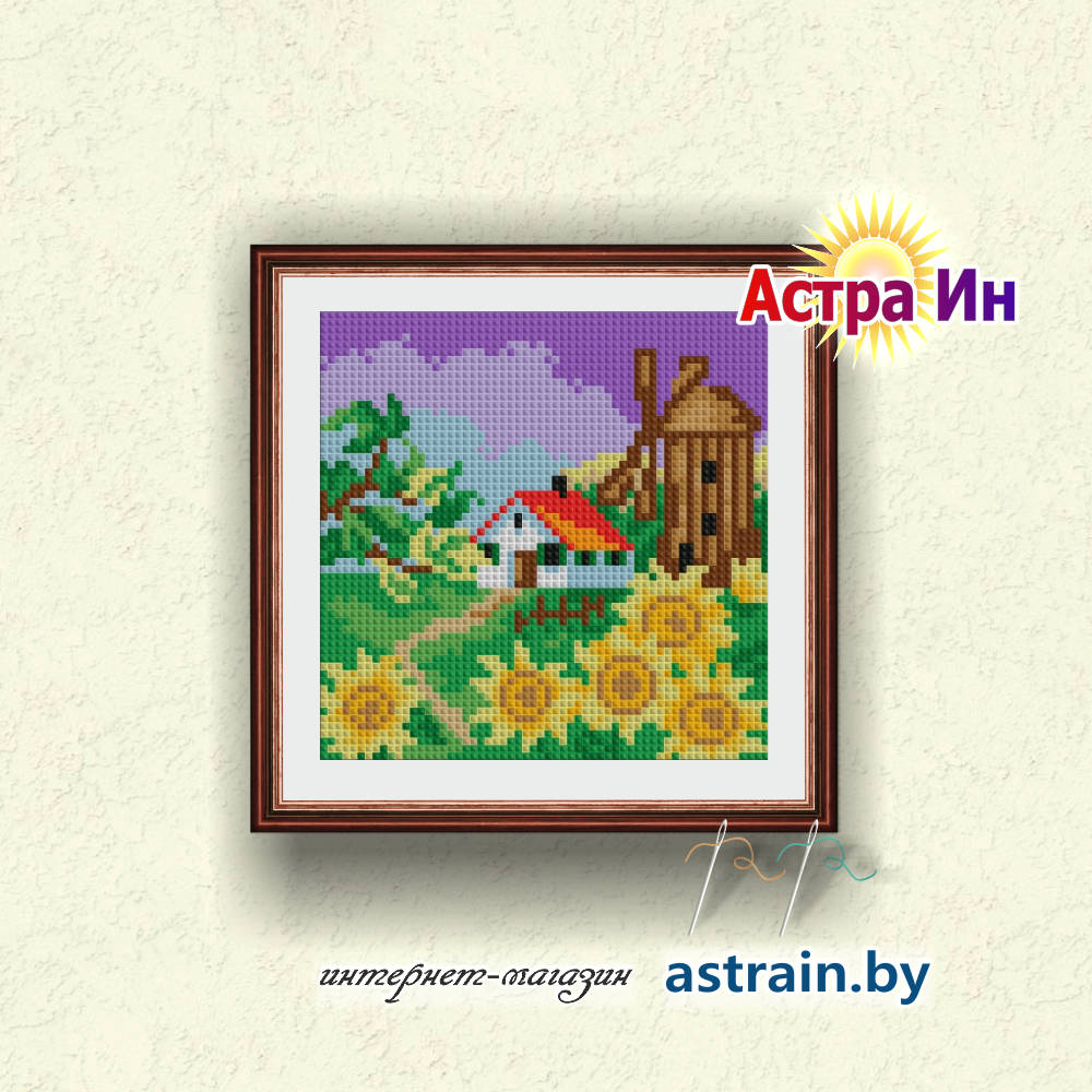 АЖ-407 "Осенний пейзаж" Алмазная живопись