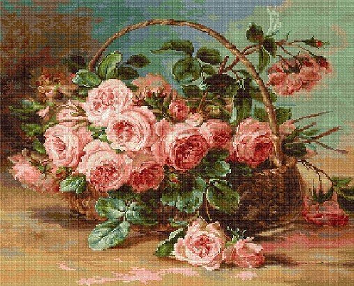В547 "Корзина с розами" Лука-С