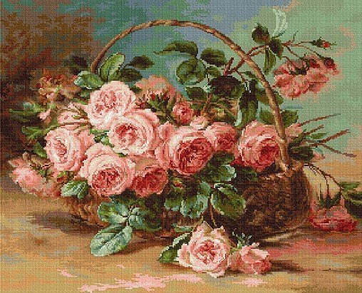 В547 "Корзина с розами" Лука-С