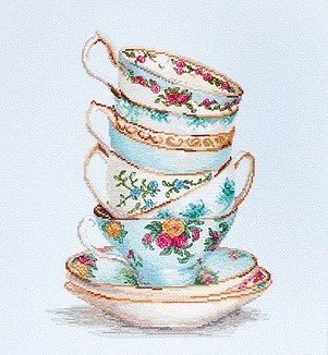 В2325 "Бирюзовые чайные чашки" Лука-С