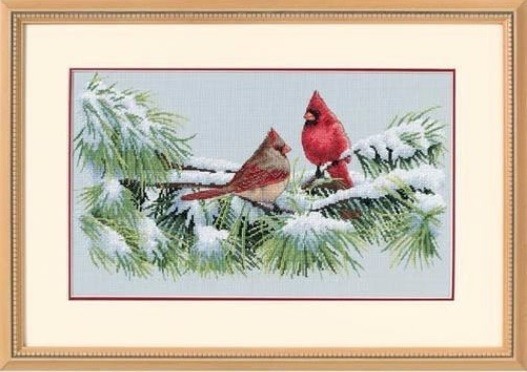 35178 "Winter Cardinals (Зимние птички-кардиналы)" Dimensions