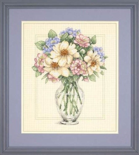 35228 "Flowers in Tall Vase(Цветы в высокой вазе)" Dimensions