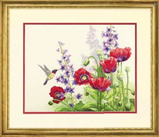 70-35344 "Hummingbird and Poppies (Колибри и маки)" Dimensions