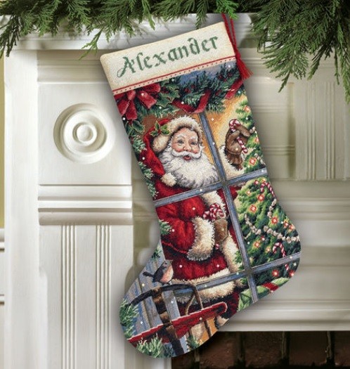 8778 "Candy Cane Santa Stocking (Карамельная трость. Чулок)" Dimensions