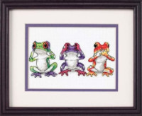 16758 "Tree Frog Trio (Трио древесных лягушек)" Dimensions