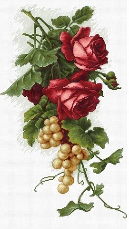 В2229 "Красные розы и виноград" Лука-С