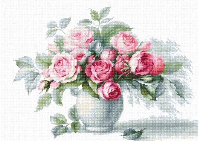 В2280 "Этюд с чайными розами" Лука-С