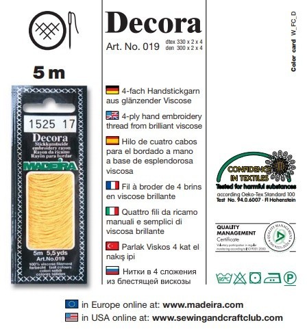 019 Нитки для вышивания "Decora" Madeira Германия
