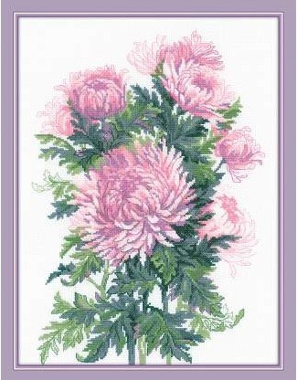 1595 "Букет хризантем" Риолис