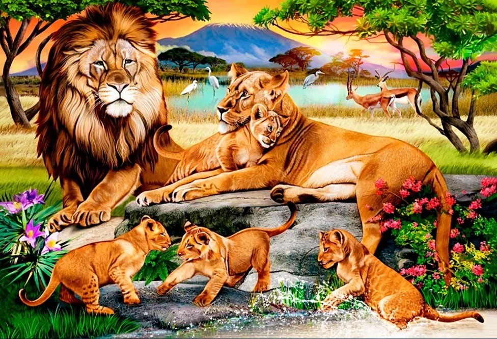 WD2507 "Lion Family (Львиное семейство)" Wizardi
