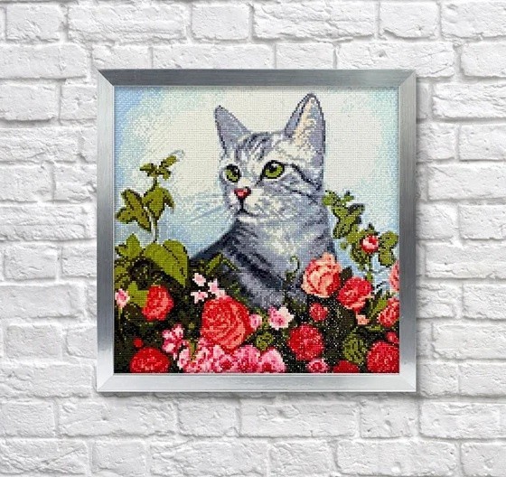 WD2509 "Flower Cat (Кот в саду)" Wizardi