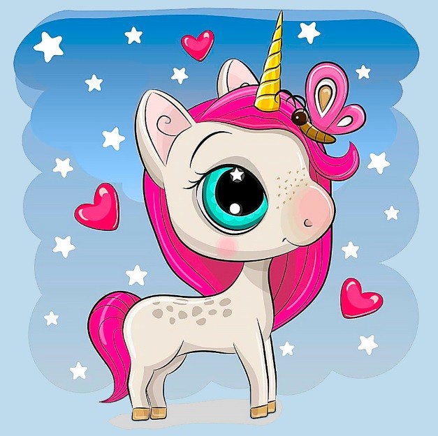 WD2530 "Unicorn in Love ( Единорог в любви)" Wizardi