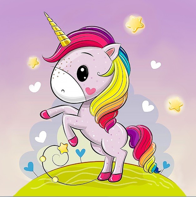 WD2531 "Playful Unicorn (Игривый единорог)" Wizardi