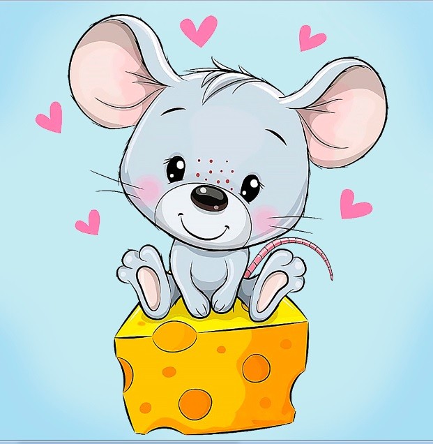WD2534 "Mouse and Cheese (Мышь и сыр)" Wizardi